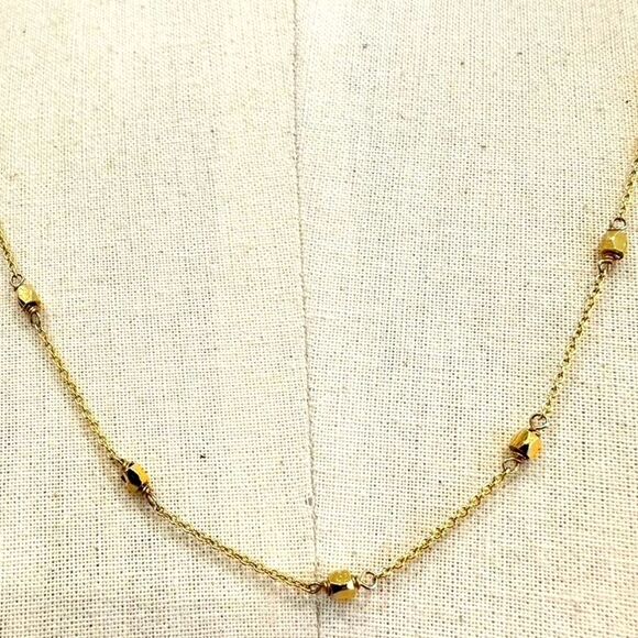 Gorjana 18k Gold Plated Long Faceted Bead Station Necklace 38" - Picture 1 of 6